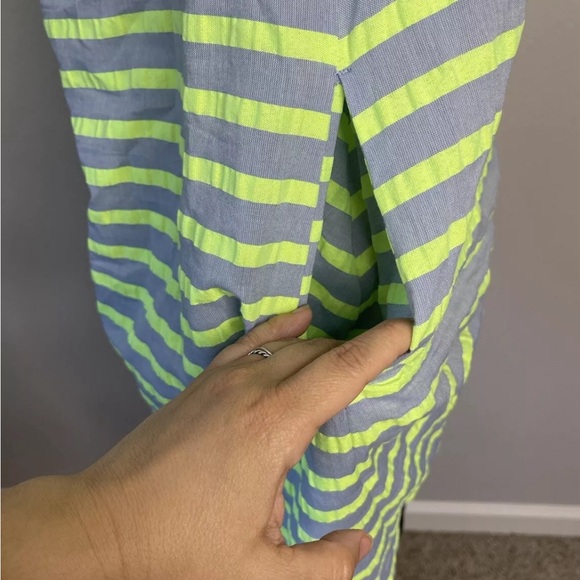 Anthropologie Corey Lynn Calter dress Sz small runs big green grey off shoulder - Picture 13 of 13